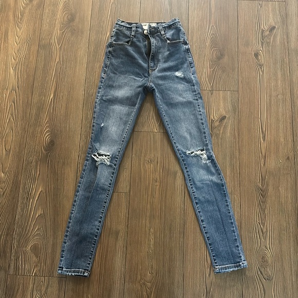 Garage High Waisted Ripped Skinny Jean in Blue size 00 - Picture 1 of 5